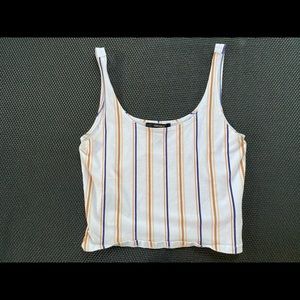 FOREVER 21 Striped Cropped Tank Top